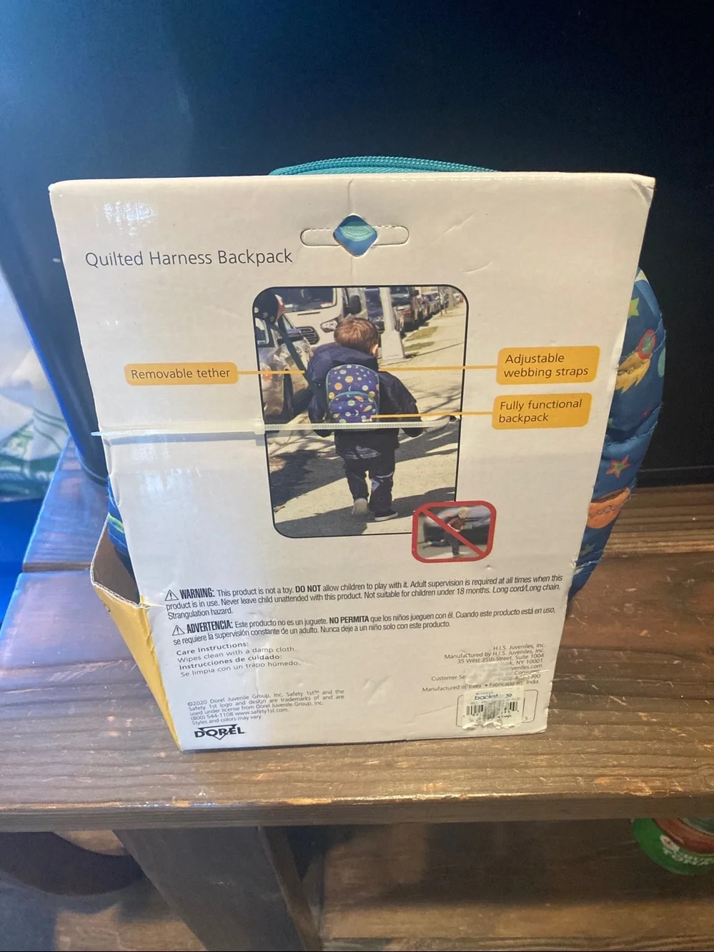 NWT Safety 1st Harness Backpack - Blue Space Print